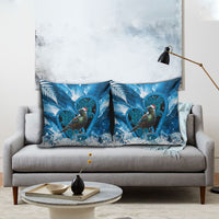 Tui Bird New Zealand Christmas In July Pillow Cover NZ Aroha Koru Fern Marble Vibes