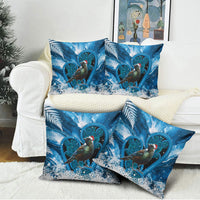 Tui Bird New Zealand Christmas In July Pillow Cover NZ Aroha Koru Fern Marble Vibes