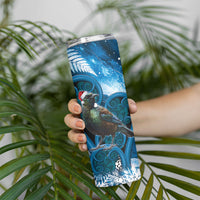 Tui Bird New Zealand Christmas In July Skinny Tumbler NZ Aroha Koru Fern Marble Vibes