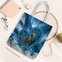 Tui Bird New Zealand Christmas In July Tote Bag NZ Aroha Koru Fern Marble Vibes