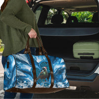 Tui Bird New Zealand Christmas In July Travel Bag NZ Aroha Koru Fern Marble Vibes