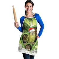 Kakapo New Zealand Christmas In July Apron NZ Aroha Koru Fern Marble Vibes
