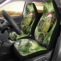 Kakapo New Zealand Christmas In July Car Seat Cover NZ Aroha Koru Fern Marble Vibes