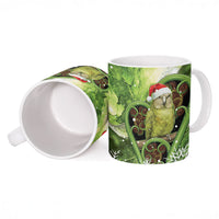 Kakapo New Zealand Christmas In July Ceramic Mug NZ Aroha Koru Fern Marble Vibes