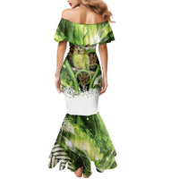 Kakapo New Zealand Christmas In July Family Matching Mermaid Dress and Hawaiian Shirt NZ Aroha Koru Fern Marble Vibes