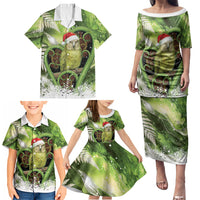 Kakapo New Zealand Christmas In July Family Matching Puletasi and Hawaiian Shirt NZ Aroha Koru Fern Marble Vibes LT14 - Polynesian Pride