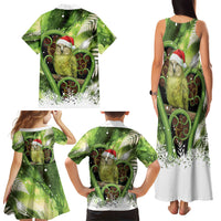 Kakapo New Zealand Christmas In July Family Matching Tank Maxi Dress and Hawaiian Shirt NZ Aroha Koru Fern Marble Vibes