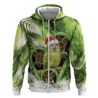 Kakapo New Zealand Christmas In July Hoodie NZ Aroha Koru Fern Marble Vibes
