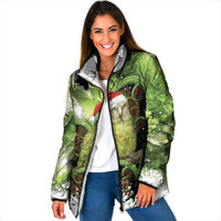 Kakapo New Zealand Christmas In July Padded Jacket NZ Aroha Koru Fern Marble Vibes
