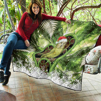 Kakapo New Zealand Christmas In July Quilt NZ Aroha Koru Fern Marble Vibes