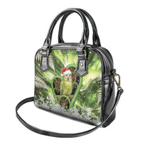 Kakapo New Zealand Christmas In July Shoulder Handbag NZ Aroha Koru Fern Marble Vibes