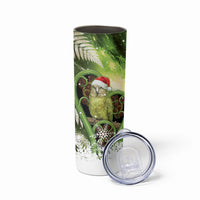 Kakapo New Zealand Christmas In July Skinny Tumbler NZ Aroha Koru Fern Marble Vibes