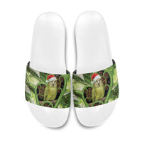 Kakapo New Zealand Christmas In July Slide Sandals NZ Aroha Koru Fern Marble Vibes