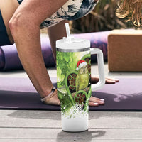 Kakapo New Zealand Christmas In July Tumbler With Handle NZ Aroha Koru Fern Marble Vibes