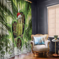 Kakapo New Zealand Christmas In July Window Curtain NZ Aroha Koru Fern Marble Vibes