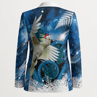 Sulphur-crested Cockatoo New Zealand Christmas In July Blazer NZ Aroha Koru Fern Marble Vibes