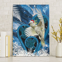 Sulphur-crested Cockatoo New Zealand Christmas In July Canvas Wall Art NZ Aroha Koru Fern Marble Vibes