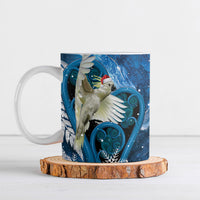 Sulphur-crested Cockatoo New Zealand Christmas In July Ceramic Mug NZ Aroha Koru Fern Marble Vibes