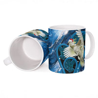 Sulphur-crested Cockatoo New Zealand Christmas In July Ceramic Mug NZ Aroha Koru Fern Marble Vibes