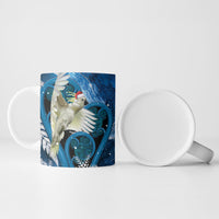 Sulphur-crested Cockatoo New Zealand Christmas In July Ceramic Mug NZ Aroha Koru Fern Marble Vibes