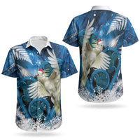 Sulphur-crested Cockatoo New Zealand Christmas In July Couples Matching Mermaid Dress and Hawaiian Shirt NZ Aroha Koru Fern Marble Vibes LT14 - Polynesian Pride