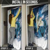 Sulphur-crested Cockatoo New Zealand Christmas In July Door Cover NZ Aroha Koru Fern Marble Vibes