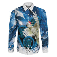 Sulphur-crested Cockatoo New Zealand Christmas In July Family Matching Puletasi and Hawaiian Shirt NZ Aroha Koru Fern Marble Vibes