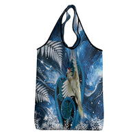Sulphur-crested Cockatoo New Zealand Christmas In July Grocery Bag NZ Aroha Koru Fern Marble Vibes