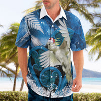 Sulphur-crested Cockatoo New Zealand Christmas In July Hawaiian Shirt NZ Aroha Koru Fern Marble Vibes LT14 - Polynesian Pride