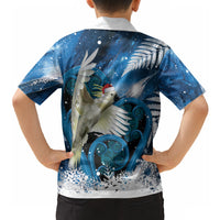 Sulphur-crested Cockatoo New Zealand Christmas In July Hawaiian Shirt NZ Aroha Koru Fern Marble Vibes LT14 - Polynesian Pride