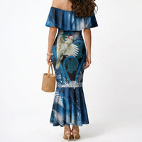 Sulphur-crested Cockatoo New Zealand Christmas In July Mermaid Dress NZ Aroha Koru Fern Marble Vibes LT14 - Polynesian Pride