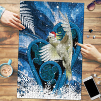 Sulphur-crested Cockatoo New Zealand Christmas In July Puzzle NZ Aroha Koru Fern Marble Vibes