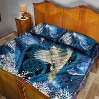 Sulphur-crested Cockatoo New Zealand Christmas In July Quilt Bed Set NZ Aroha Koru Fern Marble Vibes