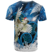 Sulphur-crested Cockatoo New Zealand Christmas In July T Shirt NZ Aroha Koru Fern Marble Vibes