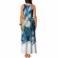 Sulphur-crested Cockatoo New Zealand Christmas In July Tank Maxi Dress NZ Aroha Koru Fern Marble Vibes LT14 - Polynesian Pride