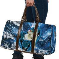 Sulphur-crested Cockatoo New Zealand Christmas In July Travel Bag NZ Aroha Koru Fern Marble Vibes