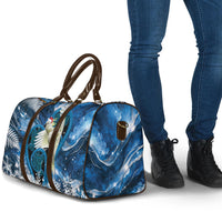 Sulphur-crested Cockatoo New Zealand Christmas In July Travel Bag NZ Aroha Koru Fern Marble Vibes