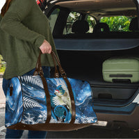 Sulphur-crested Cockatoo New Zealand Christmas In July Travel Bag NZ Aroha Koru Fern Marble Vibes