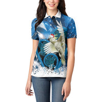 Sulphur-crested Cockatoo New Zealand Christmas In July Women Polo Shirt NZ Aroha Koru Fern Marble Vibes