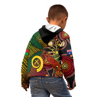 Vanuatu and Australia Kid Hoodie Vanuatuan Polynesian Mix Aussie Aboriginal Art LT14 - Polynesian Pride