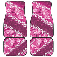 Vintage Pink Polynesia Car Mats Plumeria With Hibiscus Tropical Vibes