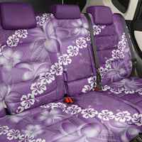 Vintage Purple Polynesia Back Car Seat Cover Plumeria With Hibiscus Tropical Vibes