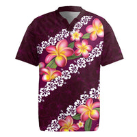 Pink Polynesia Rugby Jersey Plumeria With Hibiscus Pattern Tropical Vibes