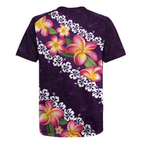 Purple Polynesia Rugby Jersey Plumeria With Hibiscus Pattern Tropical Vibes