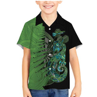 Personalised New Zealand Darts Family Matching Mermaid Dress and Hawaiian Shirt Aotearoa Maori Fern Mix Manaia Tattoo