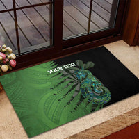 Personalised New Zealand Darts Rubber Doormat Aotearoa Maori Fern Mix Manaia Tattoo