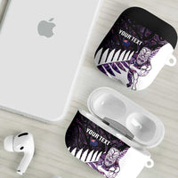 New Zealand Silver Fern Rugby Custom AirPods Case Go All Black Purple Maori Paua Shell - Polynesian Pride