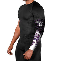 New Zealand Silver Fern Rugby Custom Arm Sleeves Go All Black Purple Maori Paua Shell - Polynesian Pride