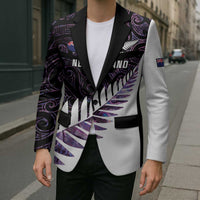 New Zealand Silver Fern Rugby Custom Blazer Go All Black Purple Maori Paua Shell - Polynesian Pride