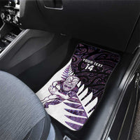 New Zealand Silver Fern Rugby Custom Car Mats Go All Black Purple Maori Paua Shell - Polynesian Pride